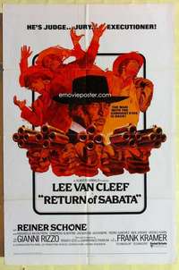 d610 RETURN OF SABATA int'l one-sheet movie poster '72 Lee Van Cleef