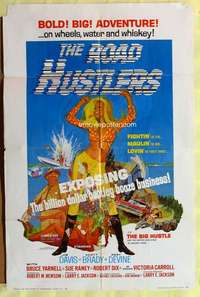 d620 ROAD HUSTLERS one-sheet movie poster '68 billion dollar bootlegging!