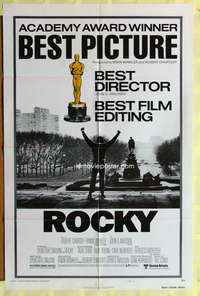d622 ROCKY style B one-sheet movie poster '77 Sylvester Stallone, boxing!