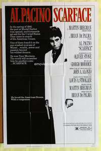 d643 SCARFACE one-sheet movie poster '83 Al Pacino, Brian De Palma, Stone