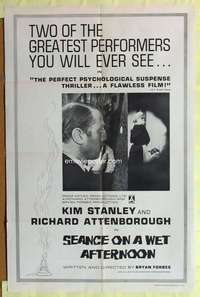 d645 SEANCE ON A WET AFTERNOON one-sheet movie poster '64 Attenborough