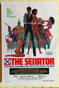 d652 SENATOR one-sheet movie poster '72 Washington with its pants down!