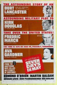 d658 SEVEN DAYS IN MAY int'l one-sheet movie poster '64 Burt Lancaster