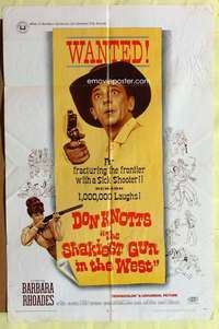 d667 SHAKIEST GUN IN THE WEST one-sheet movie poster '68 Don Knotts