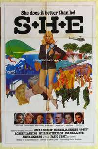 d672 SHE one-sheet movie poster '80 sexy Cornelia Sharpe, spy!