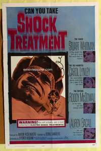 d674 SHOCK TREATMENT one-sheet movie poster '64 can you take electroshock!