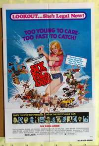 d688 SIX PACK ANNIE one-sheet movie poster '75 AIP, sexy girl & beer!