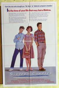 d689 SIXTEEN CANDLES one-sheet movie poster '84 Molly Ringwald, Hughes