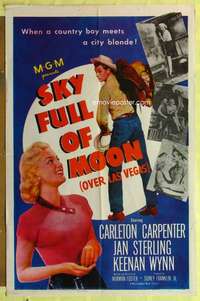 d692 SKY FULL OF MOON one-sheet movie poster '52 Las Vegas gambling!
