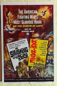 d698 SMASHING OF THE REICH/KAMIKAZE one-sheet movie poster '62 WWII!