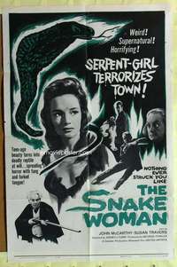 d701 SNAKE WOMAN one-sheet movie poster '61 Susan Travers, serpent-girl!