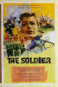 d703 SOLDIER one-sheet movie poster '66 George Breakston, Yugoslavian!