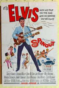 d713 SPINOUT one-sheet movie poster '66 Elvis Presley, rock 'n' roll!