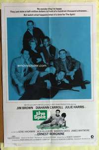 d718 SPLIT one-sheet movie poster '68 Jim Brown, Gene Hackman