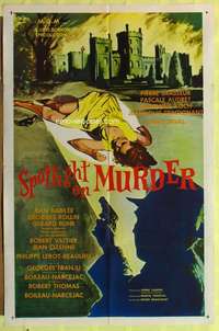 d720 SPOTLIGHT ON MURDER one-sheet movie poster '61 Georges Franju, French!