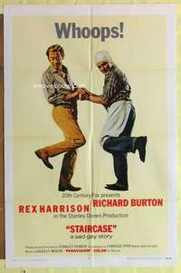 d726 STAIRCASE int'l one-sheet movie poster '69 Rex Harrison, sad gay story!