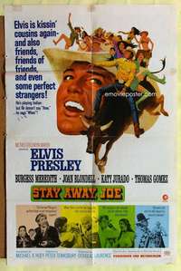 d735 STAY AWAY JOE one-sheet movie poster '68 Elvis Presley, Meredith