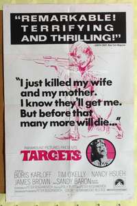 d778 TARGETS one-sheet movie poster '68 Boris Karloff, Peter Bogdanovich