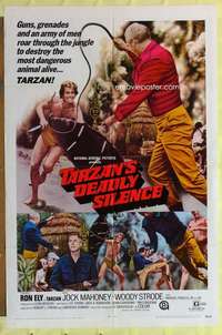 d780 TARZAN'S DEADLY SILENCE one-sheet movie poster '70 Ron Ely, Mahoney