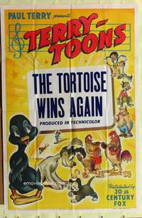 d800 TERRY-TOONS one-sheet movie poster '40 The Tortoise Wins Again!