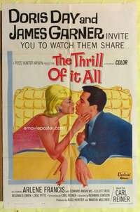 d817 THRILL OF IT ALL one-sheet movie poster '63 Doris Day, James Garner