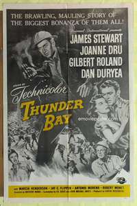 d818 THUNDER BAY military one-sheet movie poster '53 Mann, James Stewart