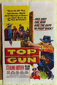 d841 TOP GUN one-sheet movie poster '55 Sterling Hayden, William Bishop