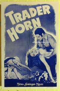 d851 TRADER HORN one-sheet movie poster R43 W.S. Van Dyke, Edwina Booth