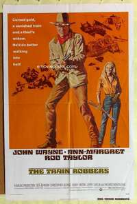 d854 TRAIN ROBBERS one-sheet movie poster '73 John Wayne, Ann-Margret