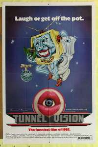 d864 TUNNEL VISION one-sheet movie poster '76 Chevy Chase, wacky image!