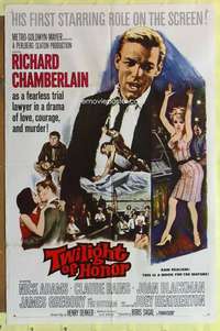 d865 TWILIGHT OF HONOR one-sheet movie poster '63 Richard Chamberlain