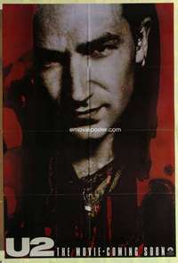 d877 U2 RATTLE & HUM #1 teaser one-sheet movie poster '88 Bono close up!