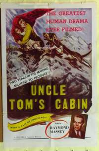 d887 UNCLE TOM'S CABIN one-sheet movie poster R58 Harriet Beecher Stowe