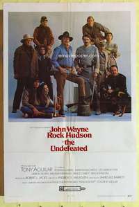d889 UNDEFEATED style A one-sheet movie poster '69 John Wayne, Rock Hudson