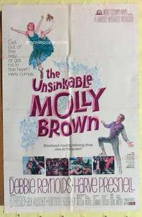 d895 UNSINKABLE MOLLY BROWN one-sheet movie poster '64 Debbie Reynolds