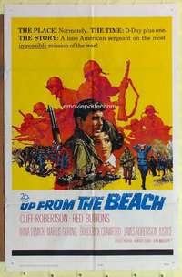d898 UP FROM THE BEACH one-sheet movie poster '65 WWII, D-Day plus one!