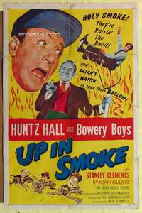 d899 UP IN SMOKE one-sheet movie poster '57 Huntz Hall, Bowery Boys!