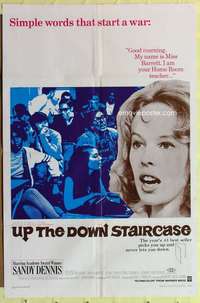 d903 UP THE DOWN STAIRCASE one-sheet movie poster '67 teacher Sandy Dennis!