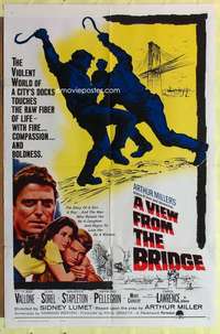 d916 VIEW FROM THE BRIDGE one-sheet movie poster '62 Arthur Miller, Vallone