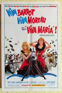 d924 VIVA MARIA style A one-sheet movie poster '66 Brigitte Bardot, Moreau
