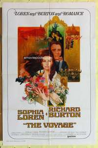 d925 VOYAGE int'l one-sheet movie poster '74 Sophia Loren, Bob Peak artwork!