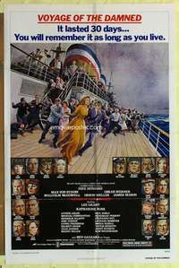 d926 VOYAGE OF THE DAMNED one-sheet movie poster '76 Dunaway, Amsel art!
