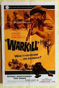 d935 WARKILL one-sheet movie poster '68 WWII, was it heroism or murder?