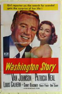 d936 WASHINGTON STORY one-sheet movie poster '52 Van Johnson, Patricia Neal