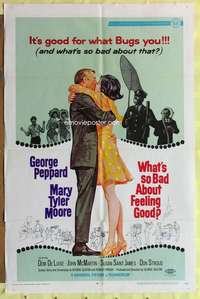 d947 WHAT'S SO BAD ABOUT FEELING GOOD one-sheet movie poster '68 Peppard