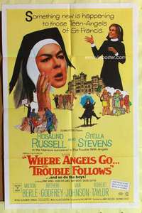 d955 WHERE ANGELS GO TROUBLE FOLLOWS one-sheet movie poster '68 Russell