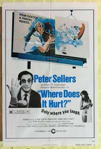 d956 WHERE DOES IT HURT style B one-sheet movie poster '72 Peter Sellers