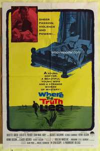 d960 WHERE THE TRUTH LIES one-sheet movie poster '62 French sex!