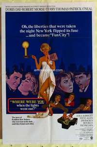 d962 WHERE WERE YOU WHEN THE LIGHTS WENT OUT style A one-sheet movie poster '68