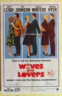 d975 WIVES & LOVERS one-sheet movie poster '63 Janet Leigh, Van Johnson